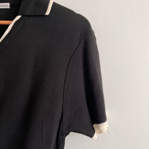 Vintage Karen lessly Black And White 1/2 button Closure Oversize Loose Top - Picture 3 of 6